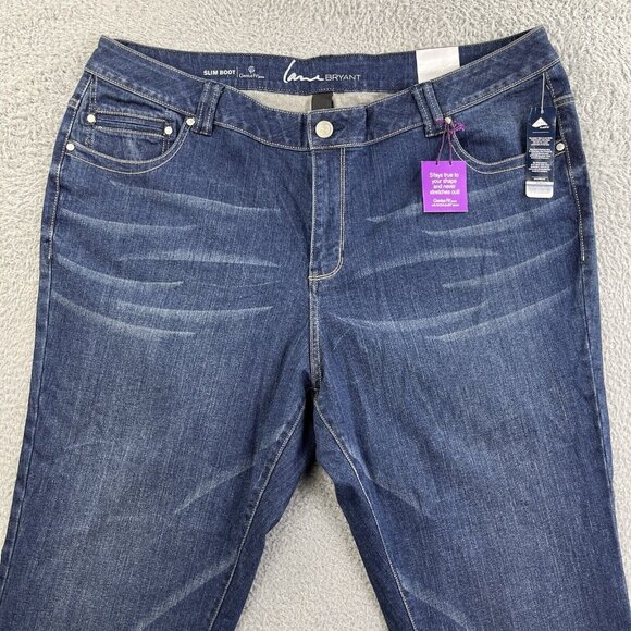 Lane Bryant Jeans Womens 26 Slim Boot Cut Genius Fit Dark Wash Stretch - Picture 2 of 16